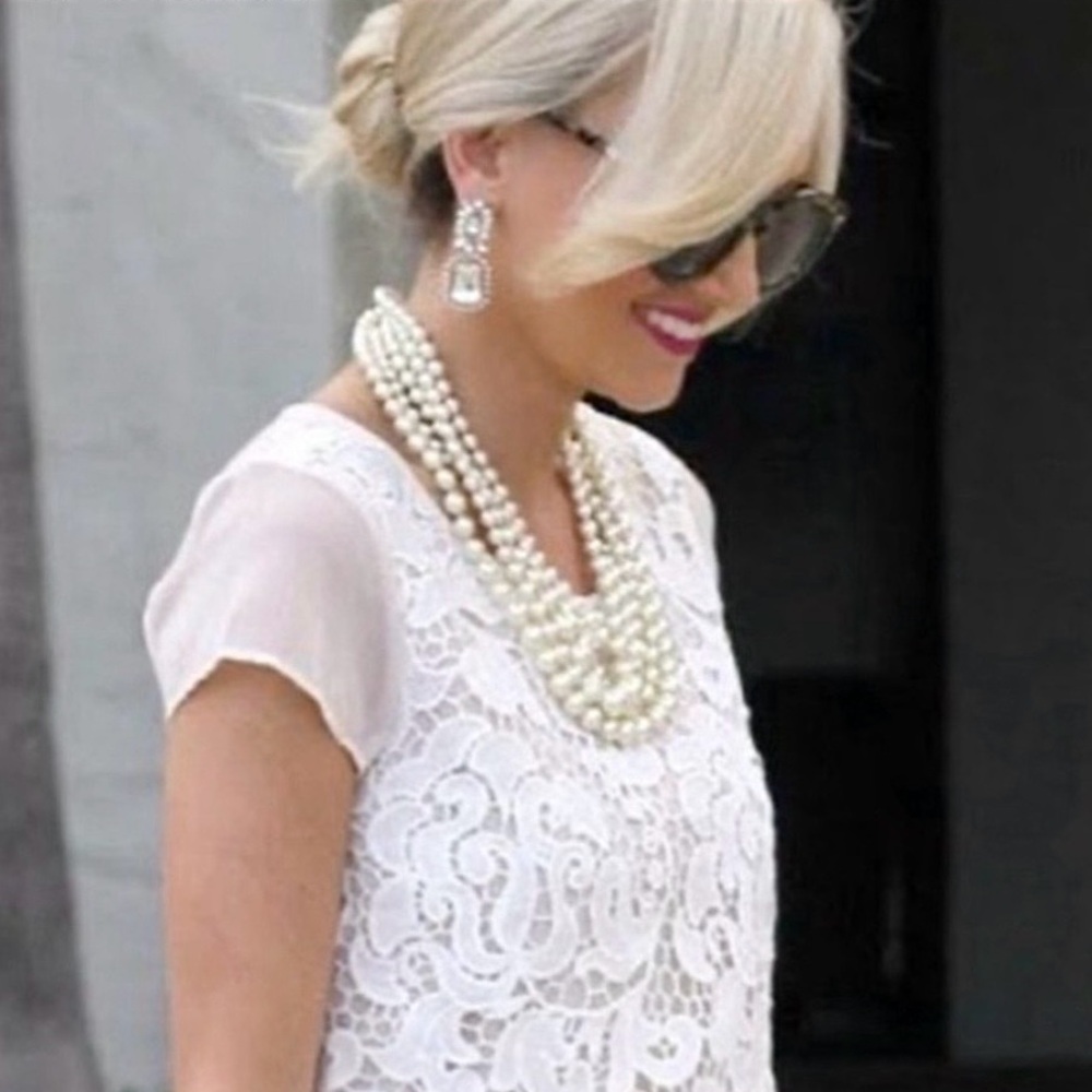 J. Crew Classic Multi Strand Pearl Necklace Ivory